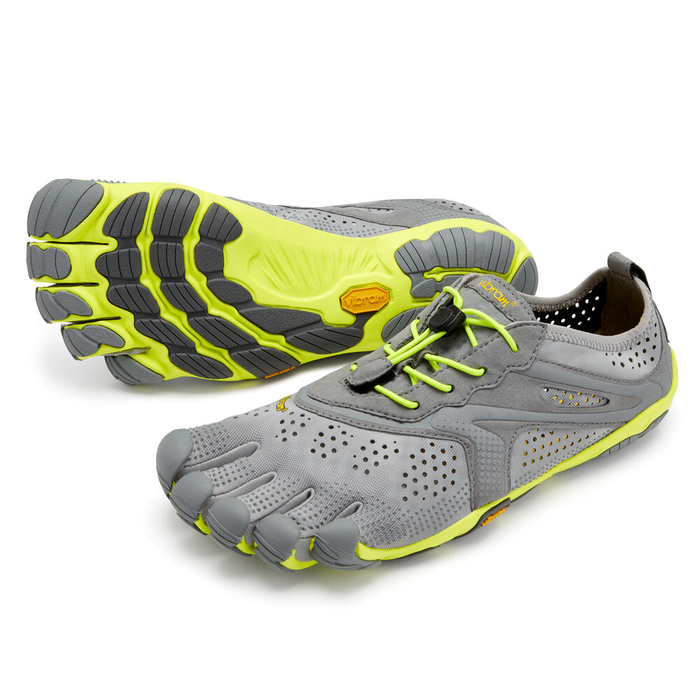 Vibram Fivefingers V-Run Erkek Koşu Ayakkabısı Gri/Sarı,RE1823064